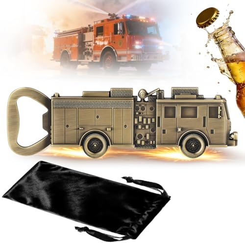 Feuerwehrauto Flaschenöffner, Geburtstag geschenke für feuerwehrmänner | Feuerwehr gadgets, Metall Bier Flaschenöffner mit Geschenktüte, geschenk feuerwehrmann, Weihnachtsgeschenke für Papa, bronze