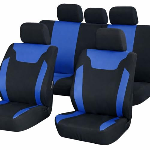 AutAng Sitzbezüge Schonbezug Sitzauflage Sitzschoner Sitzschonbezug Für Toyota Altezza Auris Avensis Aygo Corolla Hiace Hilux Land Cruiser Previa Prius Rav 4 Yaris (Blau)