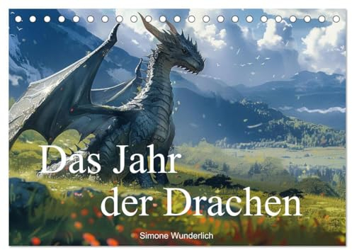 Das Jahr der Drachen (Tischkalender 2025 DIN A5 quer), CALVENDO Monatskalender: Ein wundervoller Drachen - Kalender im Anime - Stil (CALVENDO Kunst)