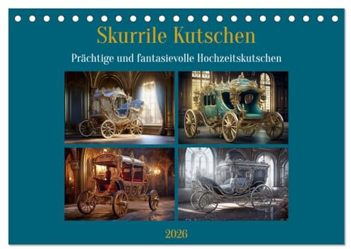 Skurrile Kutschen (Tischkalender 2026 DIN A5 quer), CALVENDO Monatskalender: Skurrile Kutschen sind außergewöhnliche und fantasievolle ... Elemente auszeichnen. (CALVENDO Kunst)