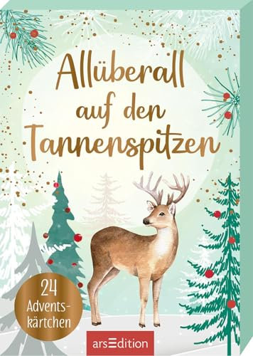 Allüberall auf den Tannenspitzen: 24 Adventskärtchen | Adventskalender-Kartenbox mit weihnachtlichen Gedichten, Bräuchen und Impulsen