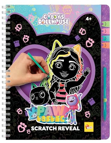 Lisciani - GABBY ET LA MAISON MAGIQUE - Carnet Dessins à Gratter PAXTASTIC Pour Enfants dès 4 Ans - 44 pages avec Stylo - Apprendre à Dessiner - Coloriages Enfants - Idée Cadeau Gabby's Dollhouse