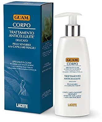 Guam, Anticellulite-Creme für Empfindliche Haut und/oder bei Kapillarbrüchigkeit, Guam-Algen-Creme zur Bekämpfung von Cellulite, Made in Italy, 200 ml-Packung