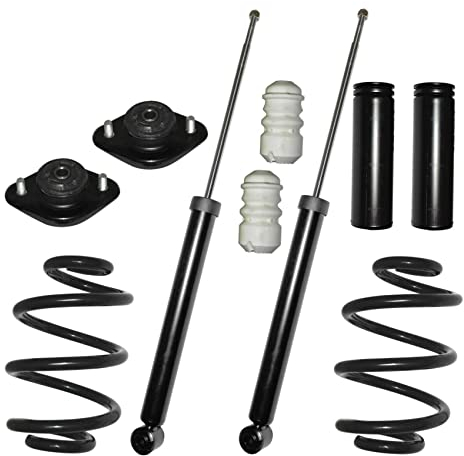 2x Stoßdämpfer Staubschutz 2x Feder 2x Domlager Hinterachse für BMW3 E46 Cabriolet Compact Coupe Touring