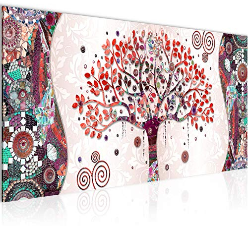 Runa Art Tableau Decoration Murale Gustav Klimt L'Arbre De Vie 1 Partie Moderne Toile non tissée Salon Salle Abstrait Art Rose 004612c