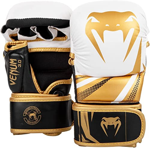 Venum Challenger 3.0 Guantoni Da Mma Sparring, Unisex – Adulto, Bianco/Nero/Oro, L/XL