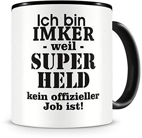 Samunshi® Imker Tasse mit Spruch Geschenk für Imker Mann Frau Kaffeetasse groß Lustige Tassen zum Geburtstag schwarz 300ml