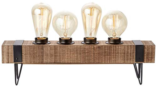 BRILLIANT Lampe Woodhill Tischleuchte 4flg antik/schwarz | 4x A60, E27, geeignet für Normallampen (nicht enthalten) | Mit Schnurzwischenschalter