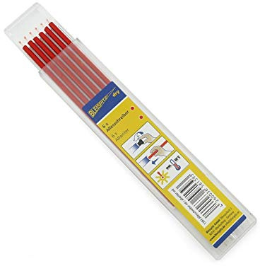 Pack of 6 Leadspitz Allespener Refills 2.8 mm for Deep Hole Marker Dry Red
