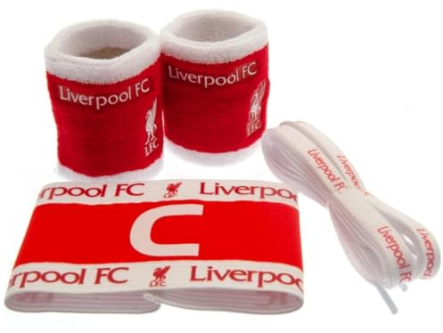 Hy-Pro Officially Licensed Liverpool F.C. Accessory Set - Liverpool Shoe Laces, Sweatbands, Captains Armband, Merchandise, Great Football Gift Idea