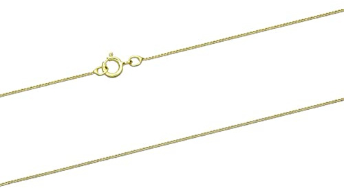 jewellerybox 9ct Yellow Gold Very Fine 0.55mm Diamond Cut Curb Chain 16 18 20 & 22