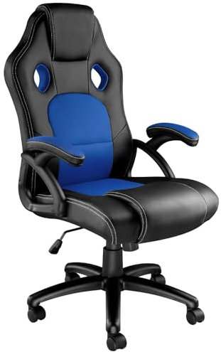 TecTake® Chaise de Bureau Fauteuil de Bureau Fauteuil pivotant Design Chaise Gaming, Siege Ergonomique, Fauteuil avec Accoudoirs, Rembourrage épais, Roulette, Hauteur réglable Teletravail