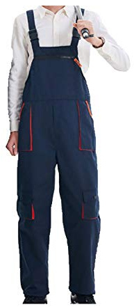TopHomer Latzhose Arbeitslatzhose Sicherheitshose Schutzhose Schwere Arbeitshose mit Latz und Kniepolstertaschen Multi-Pocket