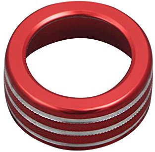 Perilla de Aire Acondicionado,MoreChioce Perilla De Aire Acondicionado Botones de Panel Perillas de Interruptor de Aire Acondicionado Cubierta de Anillo de Ajuste Aompatible con E90 E91 E92 Rojo
