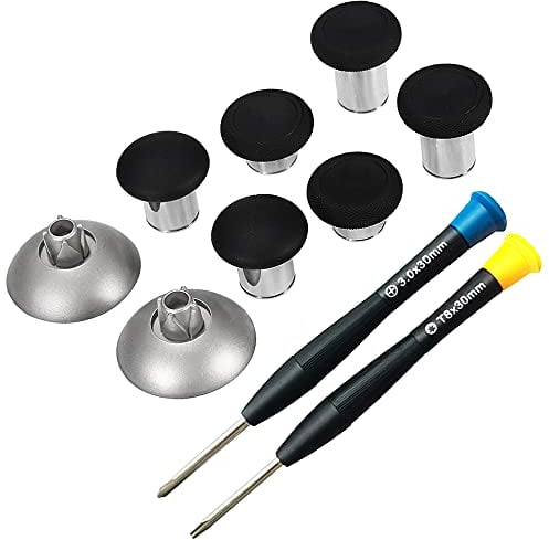 MMOBIEL 8 in 1 Magnetische Metall Thumbsticks Analog Joysticks Maximaler Grip Kompatibel mit PS4, PS5, Xbox One, Xbox Series X/S Schwarz inkl. (+) und T8 Torx-Schraubendreher