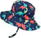 Foruhoo Kinder Sonnenhut, UV Schutz Baumwoll Sonnenhüte für Summer Größenverstellbar mit Kordelzug (50cm, Dino Navy)