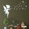 Adhesivos murales 3D extraíbles adhesivos de pared de espejo hada niña y estrella adhesivos murales extraíbles DIY removible adhesivo espejo plata adhesivos para la decoración del hogar