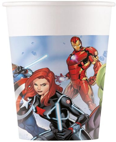 Procos - Papierbecher FSC Marvel Avengers Infinity Stones (200 ml), 8 Stück, mehrfarbig, 93872