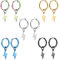 Epoch World 5 Paare Titan Edelstahl Creolen Gold Ohrringe für Herren Damen, Ohrringe Damen Silber Set, Schwarz Männer Ohrringe Blitz Herren Hängend Piercing