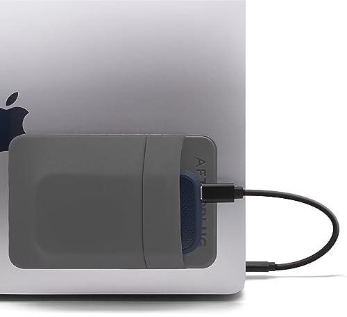 Afterplug 2-Pocket-Klebetasche für Laptop, kompatibel mit externer tragbarer SSD, Magic Mouse, USB-Kabel und mehr – Grau