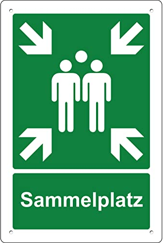 Pubblimania Sammelplatz Schild | Brandschutzschild 3 mm starkes Aluminium (Sammelplatz Cm 20x30)