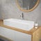 ML-Design Lavabo de Cerámica Blanco Brillante 68 x 38 x 12 cm Fregadero Rectangular de Pared o Sobre Encimera Pila de Diseño Moderno Lavamanos para Mueble de Baño Aseo con Agujero para Grifo y Desagüe