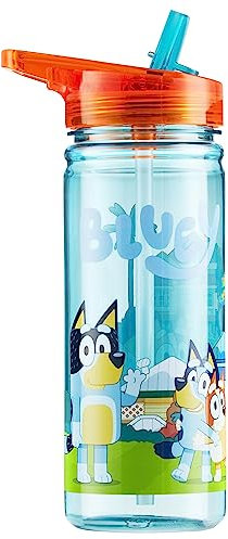 BlueY Gourde Enfant, Bouteille D'eau Rechargeable avec Paille pour Voyage et Ecole 580ml (Multi Bouteille Paille)