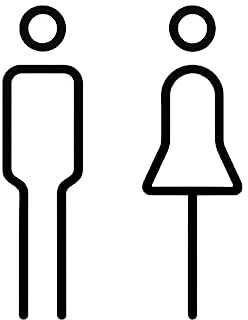 Sharplace Signe de Toilettes pour Hommes et Femmes 3D Signalisation de Toilettes Loo Indicateur Plaque Acrylique WC Autocollants Panneau de Porte de Toilette, Noir
