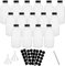Yishik 4 oz Clear Glass Shot Bottles with Funnel,15 Pack 120ml Glass Dispensing Bottles,Juice Shots with Airtight Caps for Party,Wedding Favours or Drinks Storage