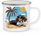 OM3® Taza esmaltada con diseño de perro salchicha perro perro | Taza esmaltada | 300 ml | Impreso por ambos lados | metal blanco