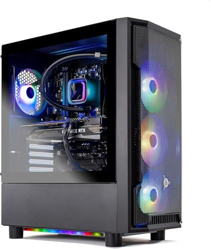 Skytech Shadow Gaming PC - Intel Core i7 13700F 2.1GHz, Nvidia RTX 4060, 1TB NVME SSD, 16GB DDR4 RAM 3200, 600W Gold PSU, 360mm AIO, 11AC Wi-Fi, Windows 11 Home 64-bit, Black