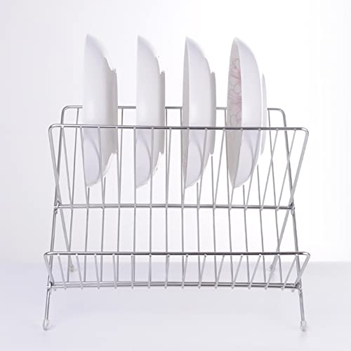 Abtropfgestell Geschirr, 2 Ebenen Geschirrabtropfgestell Edelstahl Faltbares X-förmiges Geschirr-Aufbewahrungsregal Für Hause