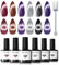 Modelones UV Nagellack,Gel Nagellack UV 6 Cat Eye Gel Farben, Glitzer Rot Braun Lila Schwarz Silber für Sommer Soak Off Nail Polish French Manicure DIY zu Hause Geschenke, 7 ml