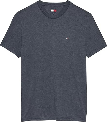 Tommy Jeans Herren TJM Xslim Jaspe Htr Tee EXT Dm0dm20363 S/S T-Shirt, Blue (Dark Night Navy Heather), 3XL Große Größen EU
