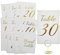 Tischnummern Karten mit Halter Gold Tischnummern 1-30 mit Kopftisch Tischkarten für Hochzeiten Geburtstag Party 4 x 6 Zoll Doppelseitige Sitzkarten mit Gold Halter