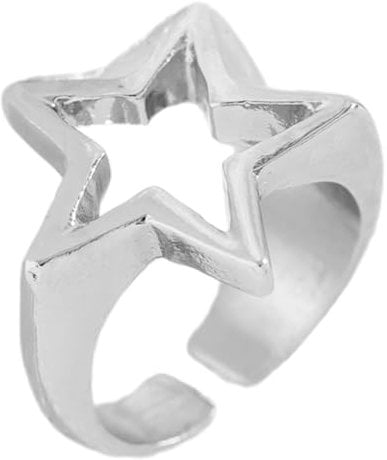 Ruarby Stilvoller und schicker geometrischer Stern-Finger-Schmuck, verstellbare und unregelmäßige sternförmige Ringe für Egirls und Modeliebhaber, Wie beschrieben