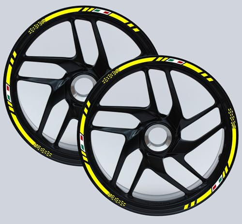 DualColorStampe Motorrad-Felgenaufkleber kompatibel mit BMW R 1200 GS R 1250 GS F 650 GS G 310 GS F 750 GS Sticker 17 – 19 Zoll für Felge Motorrad 19 Zoll (43,2 cm) Streifen D0112 (fluoreszierendes