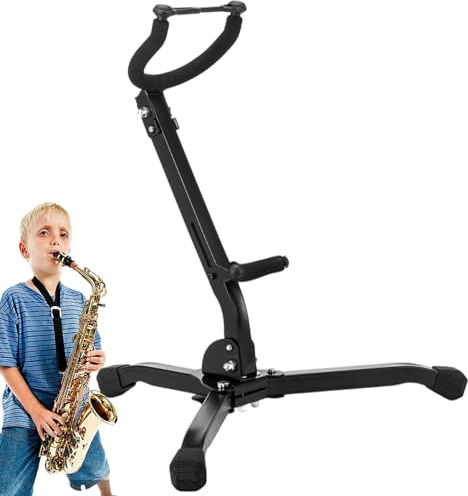 scyca Saxophonständer für Alt-Saxophon, Saxophon-Ständer für Alt- und Tenor-Saxophon, verstellbarer Metallsockel für Damen, Herren, Erwachsene, Kinder, Liebhaber