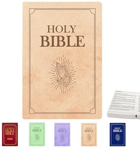 Generisch Holy Bible Kissen, Glaubens Holy Bible Pillow Buch Plüsch, Kann geöffnet Werden Aufklappbares Buch Plüschkissen Plüschkissen Dekoration Heimdekoration (Khaki)