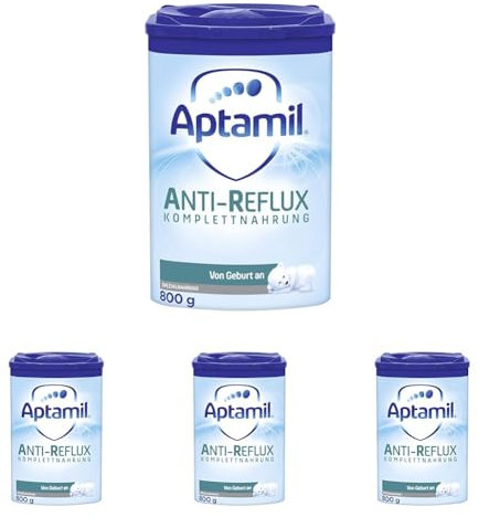 Aptamil Anti-Reflux - Komplettnahrung von Geburt an, Zum Diät Management, Bei Spucken & Aufstoßen, Babynahrung, Milchpulver, 1x 800 g (Packung mit 4)