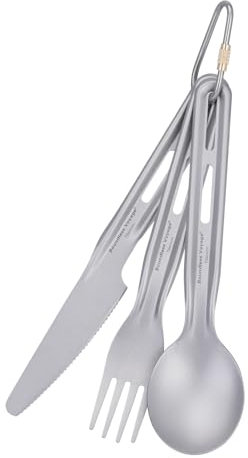 Boundless Voyage Titan Campingzubehör Messerlöffel Gabel Essstäbchen Set Ultraleichtes Reise Besteck Set für Suppe, Mahlzeit, Salat, Nudeln (ti1124t-d)