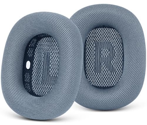 GEVO Upgraded Ear Cushions Replacement Earpads for 2024 New Apple AirPods Max Headphones, Mesh Fabric Ear Pads Cover with Memory Foam and Magnet for AirPods Max Fresh Color (Blue)