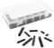 TIOMIOSEA Spannstift Hohlsplinte Sortiment Set, Hohl Federstifte Manganstahl Sortiment Set, Klappsplinte, Geschlitzte Federstifte, 580 Stück 13 Größen–M1.5 - M6, schwarz mit Box