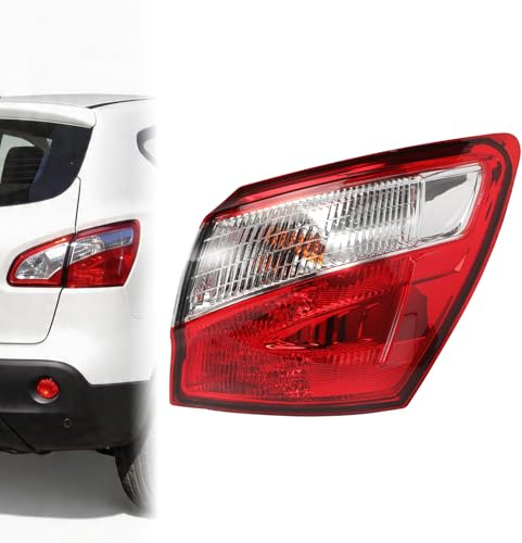 Anlseiod Rücklicht Rechte für Nissan Qashqai J10 SUV 2010-2014 26550BR00A | Heckleuchte Beifahrerseite für Qashqai SUV und Qashqai+2 5- und 7-Sitzer Rückleuchte ABS-Gehäuse Wasserdichte 26550-BR00A