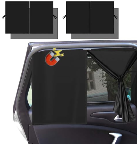 Sonnenschutz Auto Baby, 2 Stück Magnetischer Sonnenschutz Auto, Formaldehydfreier, Umweltfreundlicher, Privacy-Schutz, UV-Schutz, Autofenster Vorhang für Limousine, SUV oder MPV