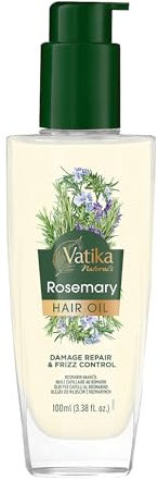 Vatika Naturals Rosemary Hair Oil 100ml – Nourishing Hair Oil with Sunflower, Olive & Almond Oil | Split Ends, Dandruff Control & Hair Growth | For All Hair Types, Curly, Wavy & Textured Hair