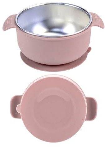 Générique Bol Bébé à Ventouse | Bol Anti-Renversement,Assiettes en Acier Inoxydable Anti-Échaudure pour la Diversification Alimentaire et Collations