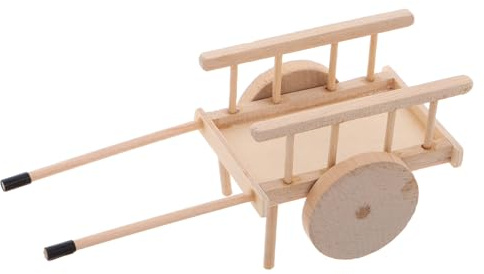 Yardwe 1 Satz Miniatur Bauernhof Wagen DIY Puppenhaus Zubehör für Herbsternte Realistische Handwagen Deko für Garten und Farm Szenen Vintage Design Authentische Handwerkskunst