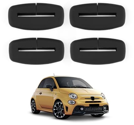 KUNGKIC Für Fiat 500 2008-2024 Abarth 595 695 2012-2024 Auto Vorder & Rücksitze Sicherheitsgurt Schnalle Abdeckungen Sicherheitsgurt Clips Anti-Scratch Protector Interieur Zubehör (4 Stück)