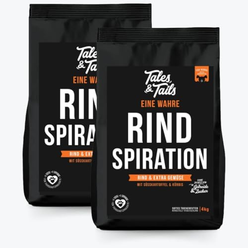 Tales & Tails - Halbfeuchtes Trockenfutter für Hunde | Getreidefrei | Eine Tierische Proteinquelle | Hohe Akzeptanz & Verträglichkeit (4 kg (2er Pack), Rind)